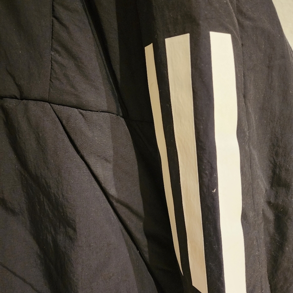 Adidas winter coat xl nwot black triple stripe - Picture 3 of 7